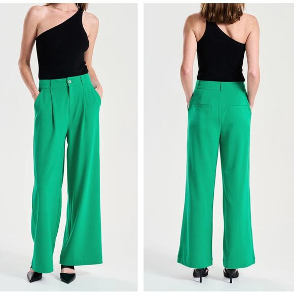ENA PELLY Jolie Suiting Pants Wide Leg Trousers Evergreen Green {3A31} - Picture 1 of 3